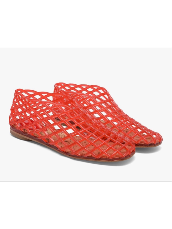 VorisVina Shoes - NEW Red Mesh Ballet Flats Clear Hollow Jelly Sandal Shoes 9.5